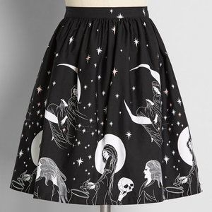 Modcloth / Black Friday Moonstruck Mavens Skater Skirt - 8 (AU)